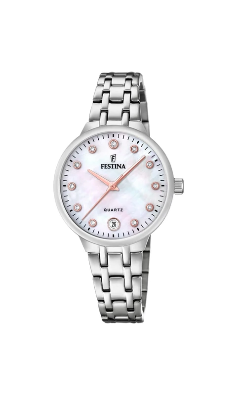 Festina Ladies S.Steel Watch with Zirconia Sets and Steel Bracelet F20718/1 - Image 1