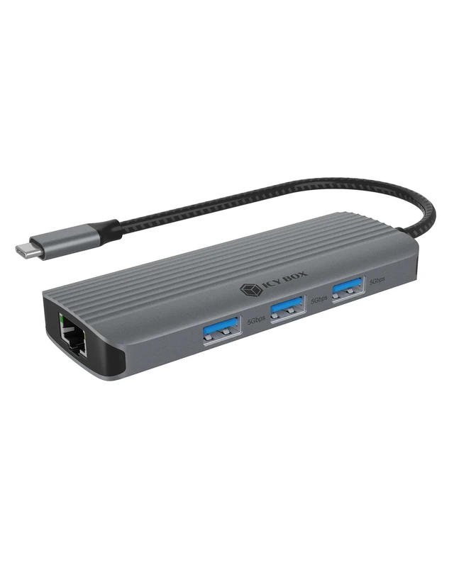 ICY BOX USB-C Docking Station (6-in-1) with 1x HDMI (4K 60Hz), 3X USB 3.2 HUB, 100W Power Delivery, Aluminium, Plug & Play, Windows & macOS, IB-DK4034a-CPD