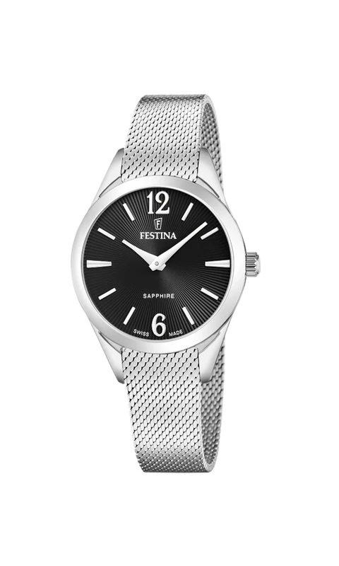 Festina Swiss Made Ladies Steel Watch with Mesh Bracelet F20076/5