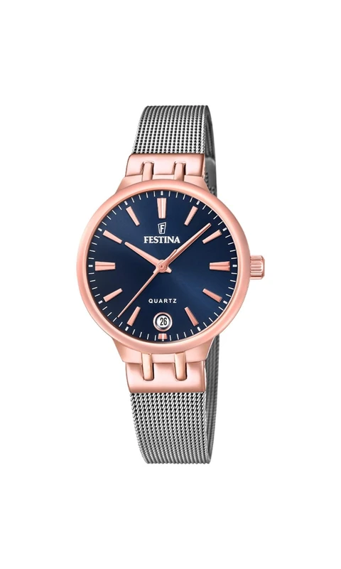 Festina Ladies Rose Gold PVD-Plated Steel Watch with Mesh Bracelet F20715/3