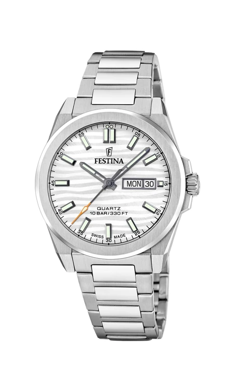 Festina Swiss Made Mens Steel Watch with Steel Bracelet F20073/1