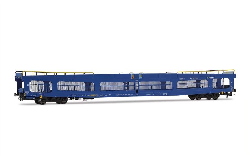 Rivarossi HR4383 ZXBENET, DDm 916 car transporter, with protective lateral grills, blue livery, ep. VI Passenger Coaches