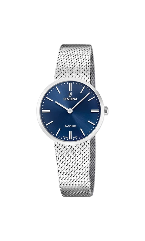 Festina Swiss Made Ladies Steel Watch with Mesh Bracelet F20075/3