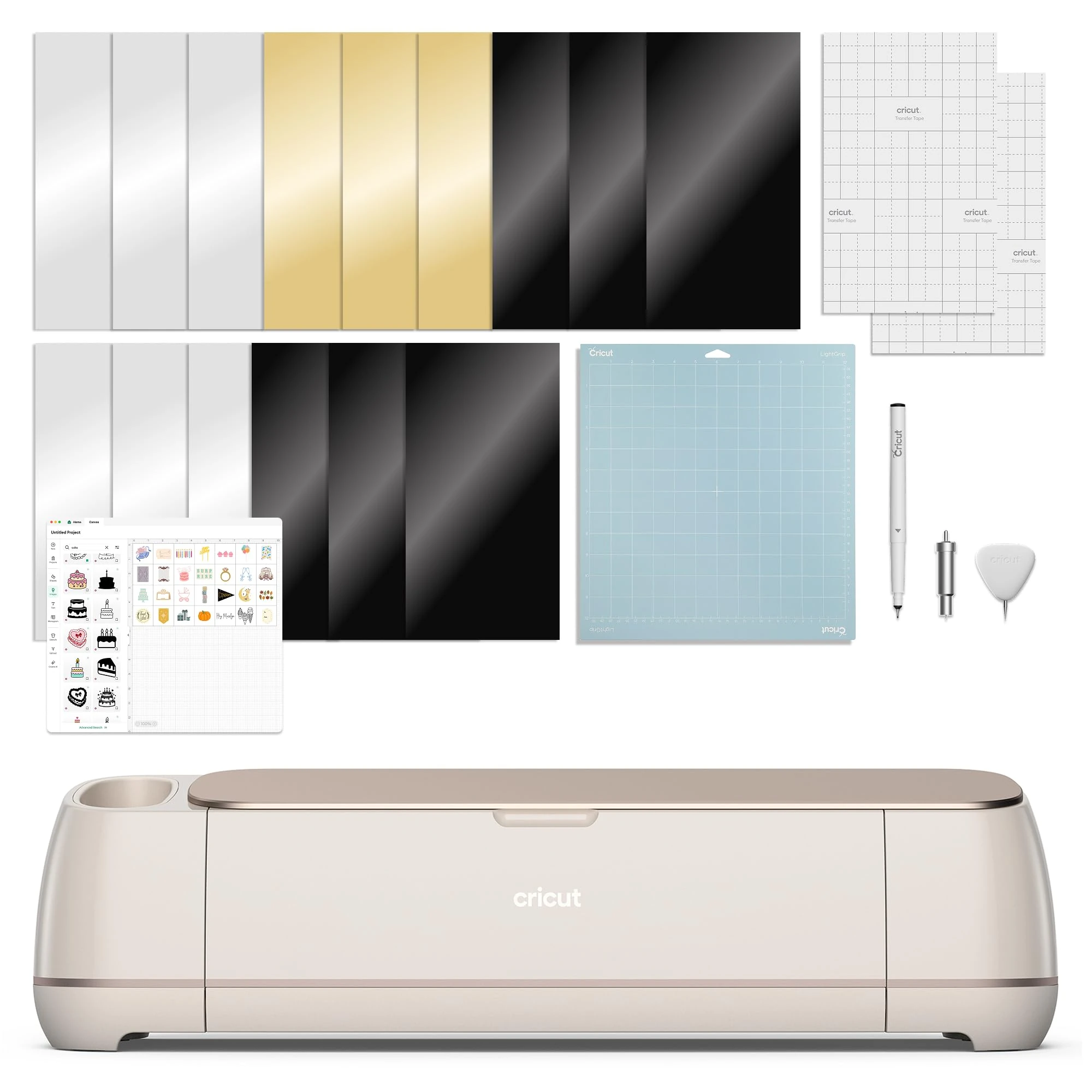 Cricut Maker 4 - Smart Cutting Machine (Seashell) | Digital Content Package - Includes Images in Design Space App