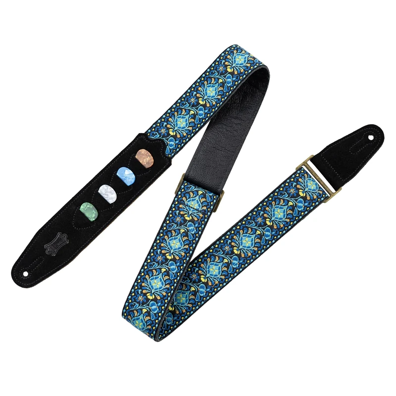 Levy's M8HTVPH-04 Guitar Strap, Blue, 2" - Image 1