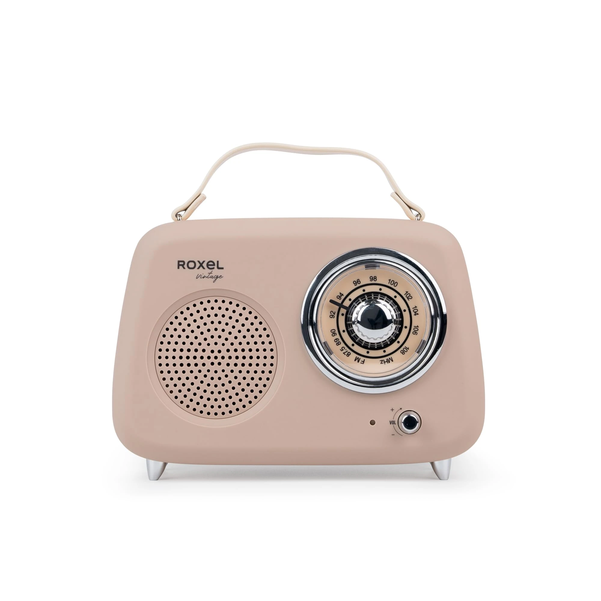 Roxel RFM01 Retro FM Radio Party speaker – Timeless Design, Superior Sound, FM Radio, MP3 Playback & Wireless BT Streaming, Perfect as a Gift (Cream)