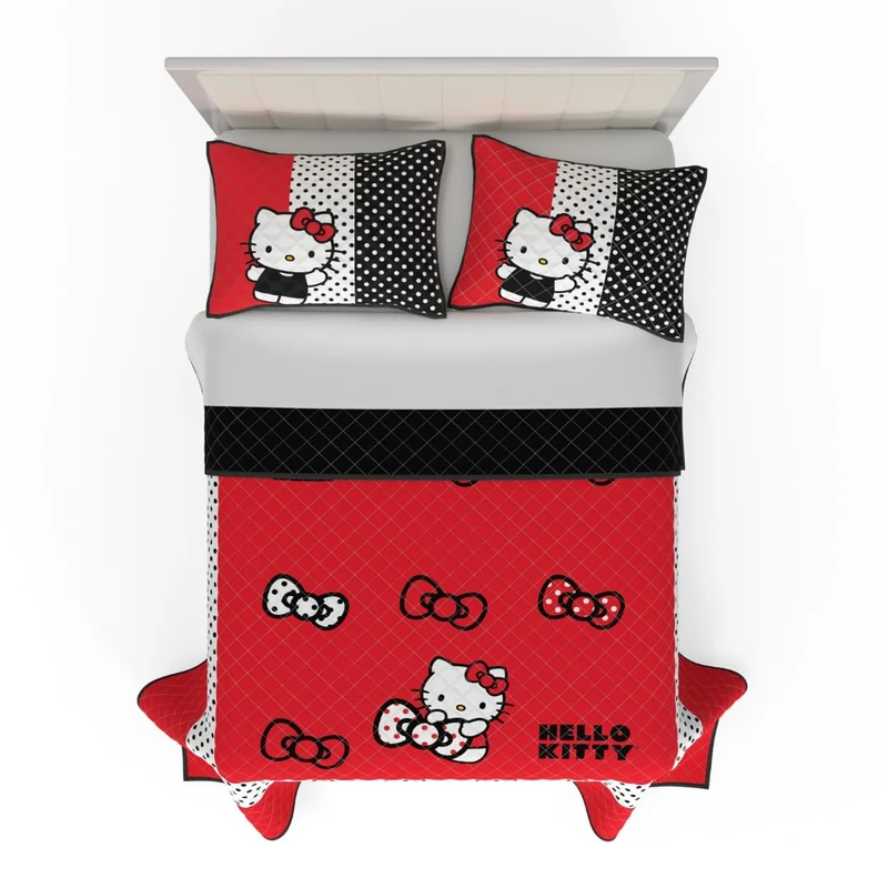 Franco Kids Quilt Set, Microfiber, Hello Kitty, Full/Queen