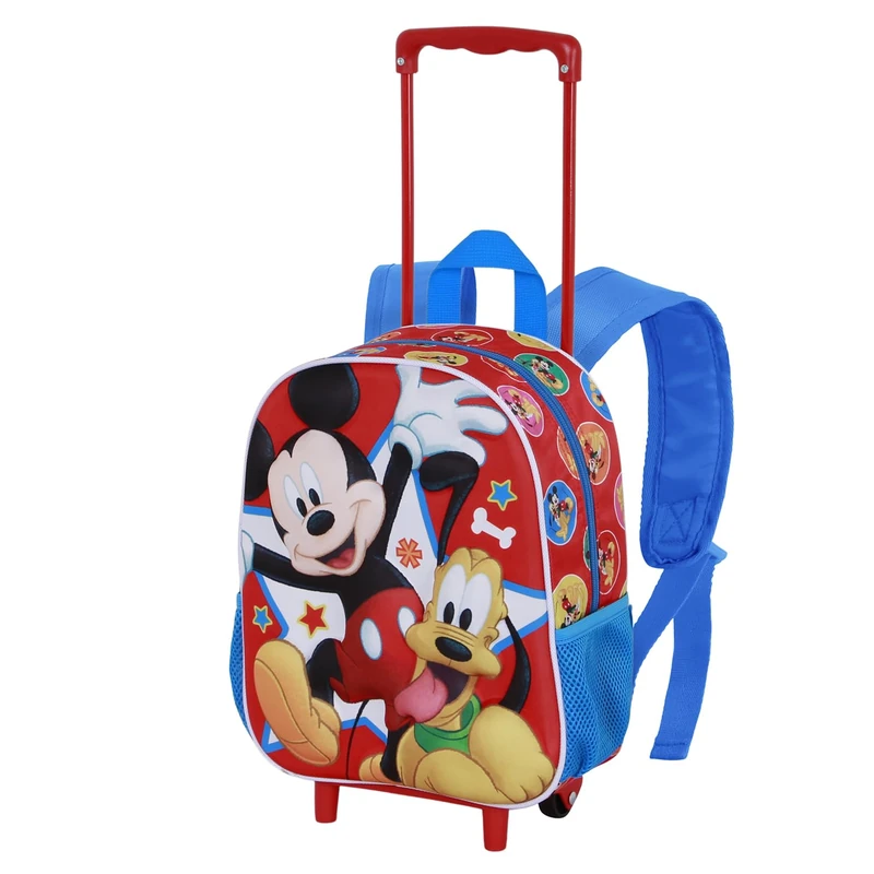 Disney Mickey Mouse Star-Small 3D Backpack with Wheels, Multicolour, 26 x 34 cm, Capacity 7 L