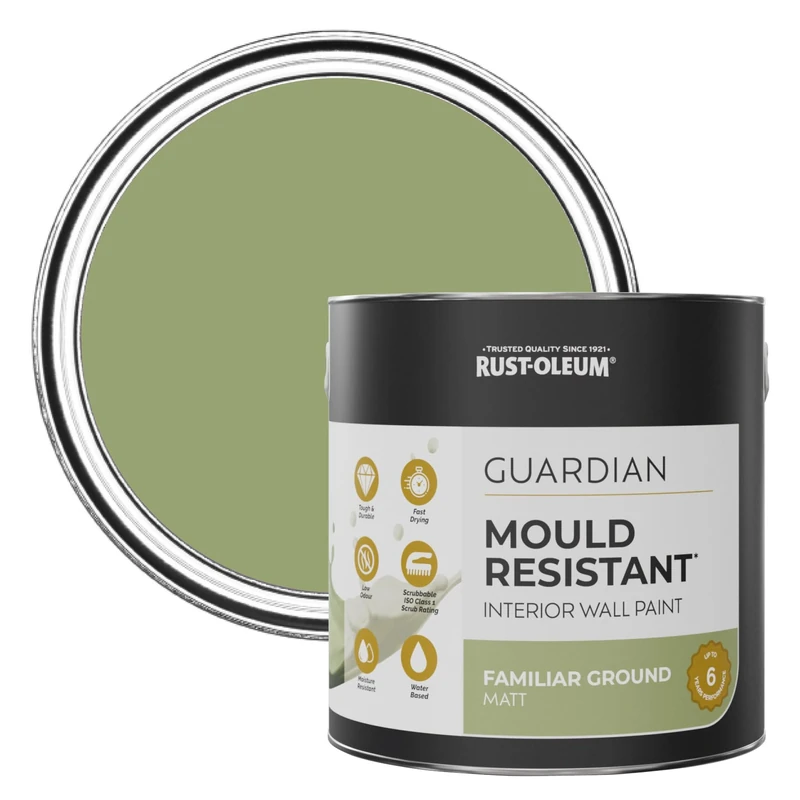 Rust-Oleum Green Guardian Mould Resistant Wall Paint - Familiar Ground 2.5L