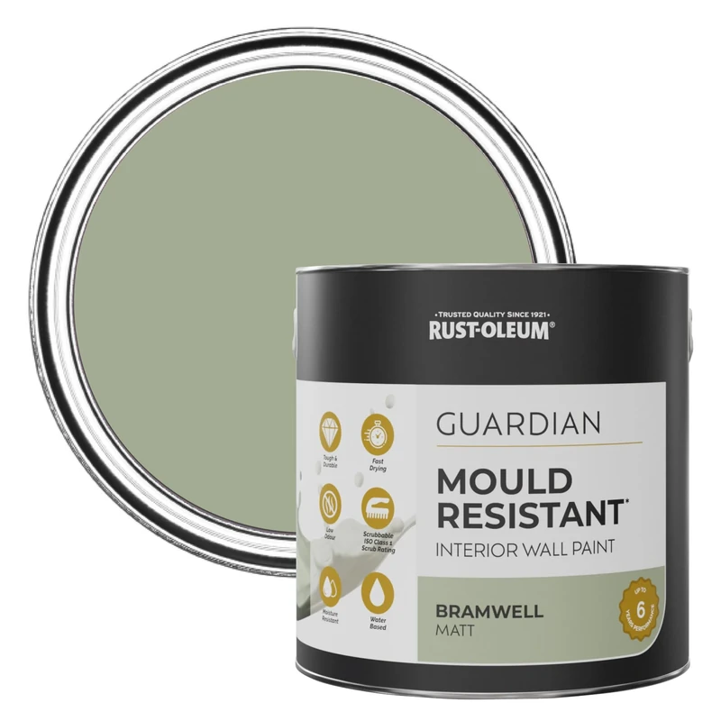 Rust-Oleum Green Guardian Mould Resistant Wall Paint - Bramwell 2.5L