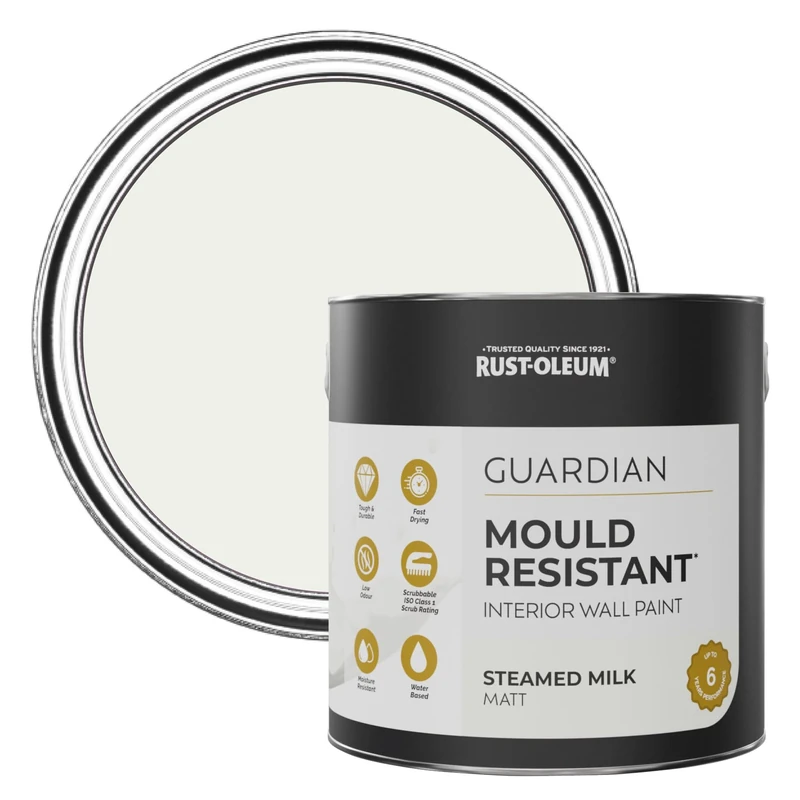 Rust-Oleum White Guardian Mould Resistant Wall Paint - Steamed Milk 2.5L