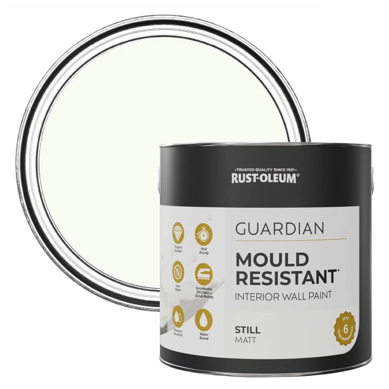 Rust-Oleum White Guardian Mould Resistant Wall Paint - Still 2.5L