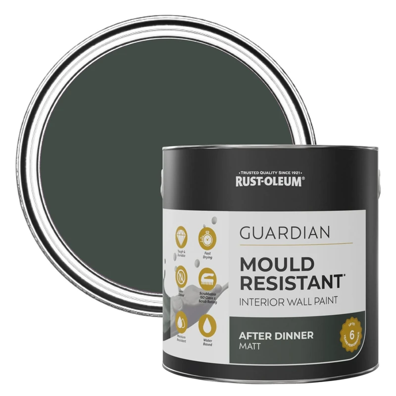 Rust-Oleum Green Guardian Mould Resistant Wall Paint - After Dinner 2.5L