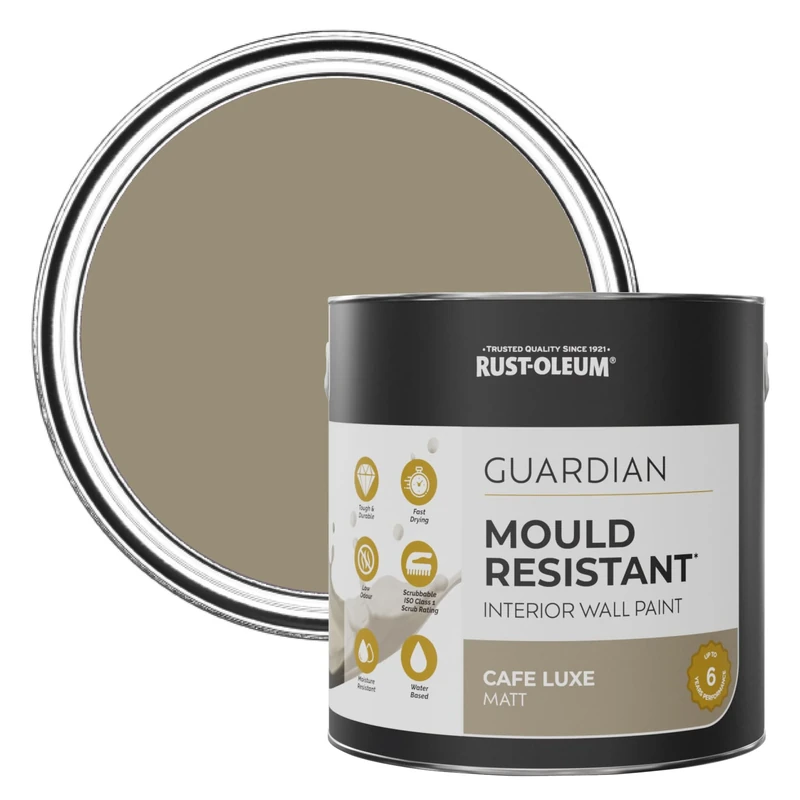Rust-Oleum Brown Guardian Mould Resistant Wall Paint - Café Luxe 2.5L