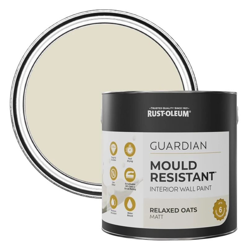 Rust-Oleum Beige Guardian Mould Resistant Wall Paint - Relaxed Oats 2.5L