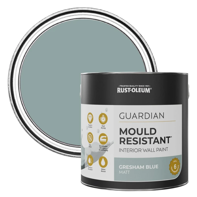 Rust-Oleum Blue Guardian Mould Resistant Wall Paint - Gresham Blue 2.5L