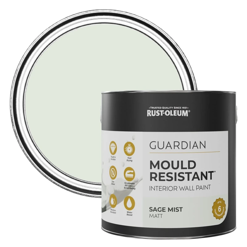 Rust-Oleum Green Guardian Mould Resistant Wall Paint - Sage Mist 2.5L