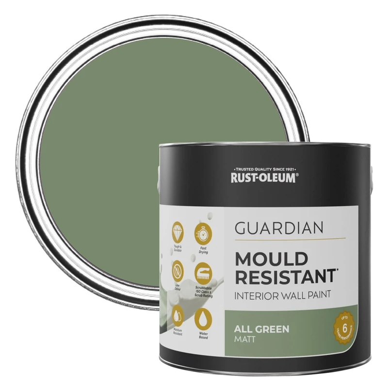 Rust-Oleum Green Guardian Mould Resistant Wall Paint - All Green 2.5L
