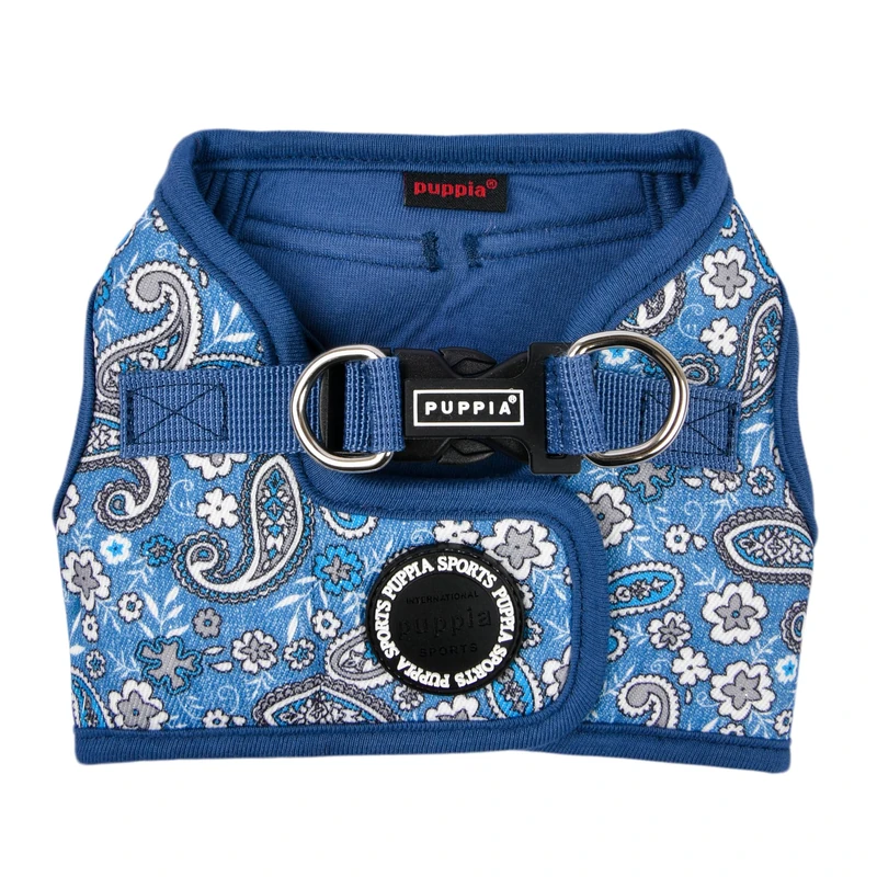 Puppia Cynthia Dog Vest Harness B (Step-in) Fashionable Paisley Pattern Spring Summer Harness for Small and Medium Dogs, Blue, X-Large