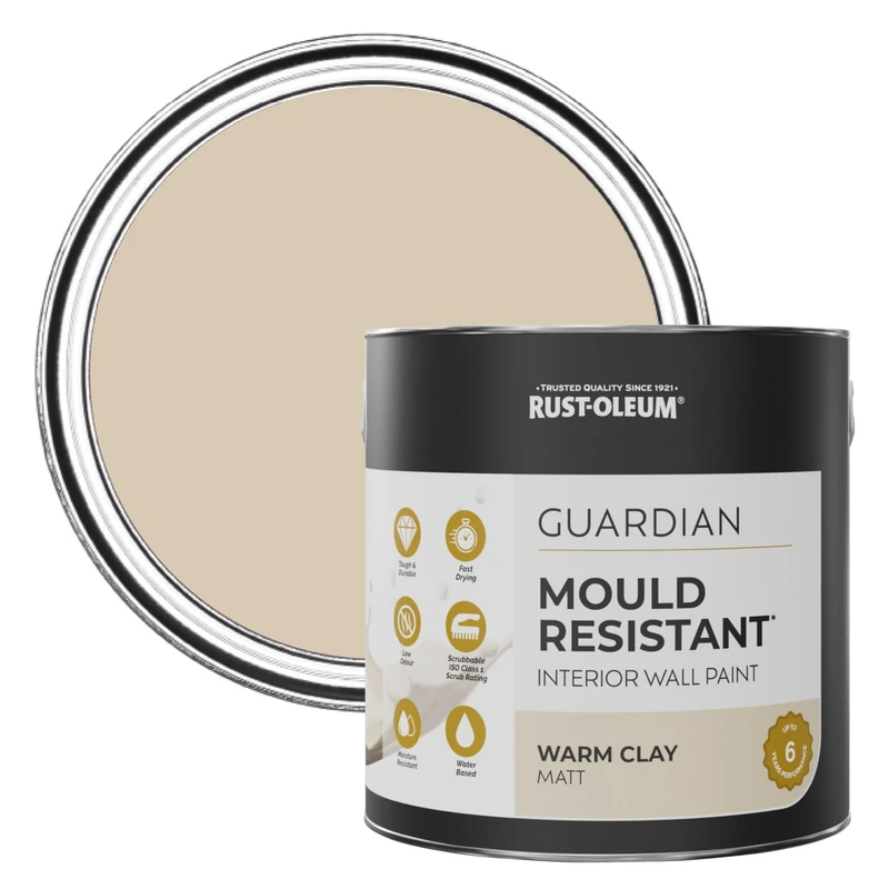 Rust-Oleum Beige Guardian Mould Resistant Wall Paint - Warm Clay 2.5L