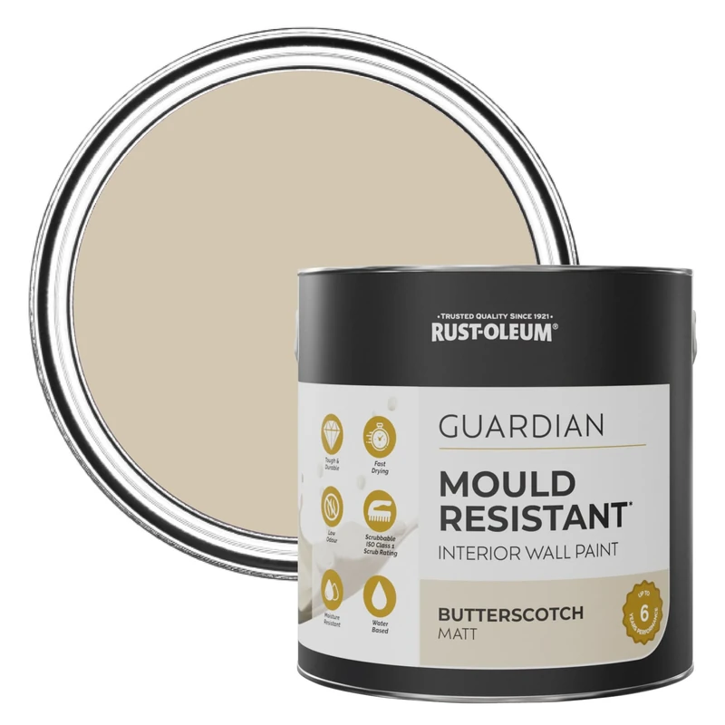 Rust-Oleum Beige Guardian Mould Resistant Wall Paint - Butterscotch 2.5L