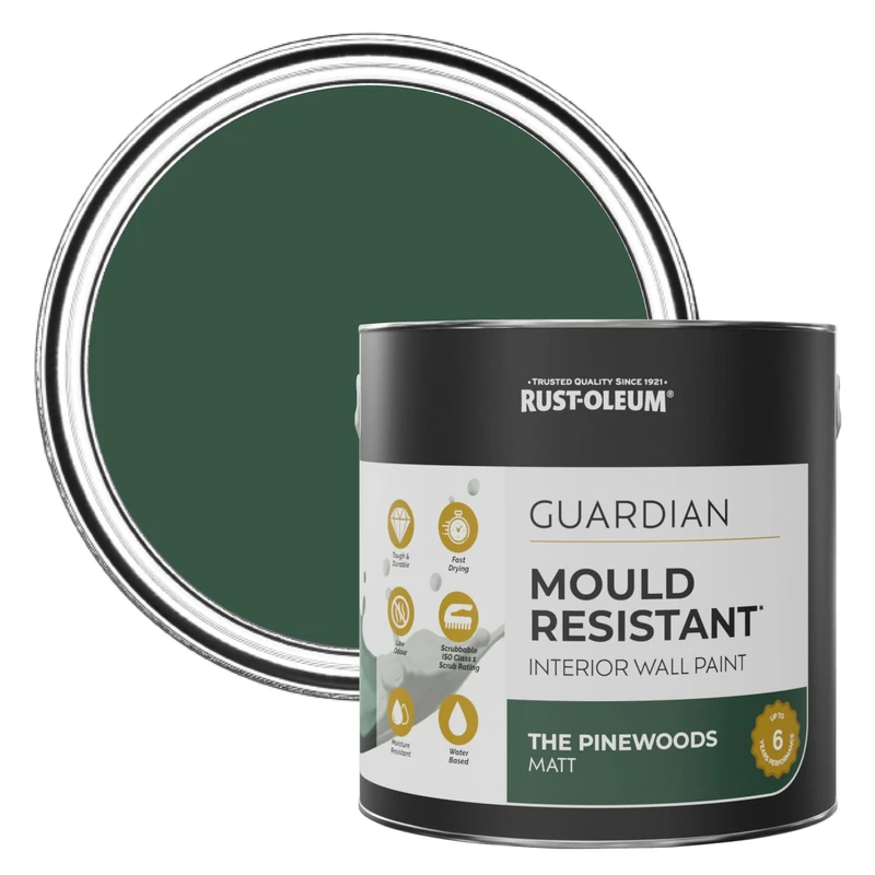 Rust-Oleum Green Guardian Mould Resistant Wall Paint - The Pinewoods 2.5L