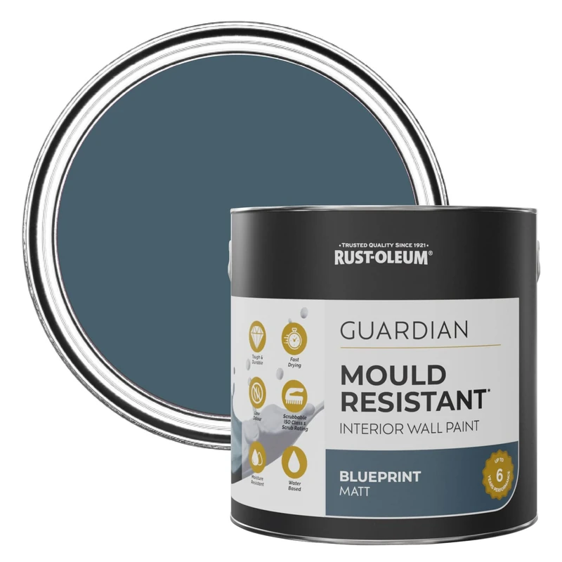 Rust-Oleum Blue Guardian Mould Resistant Wall Paint - Blueprint 2.5L