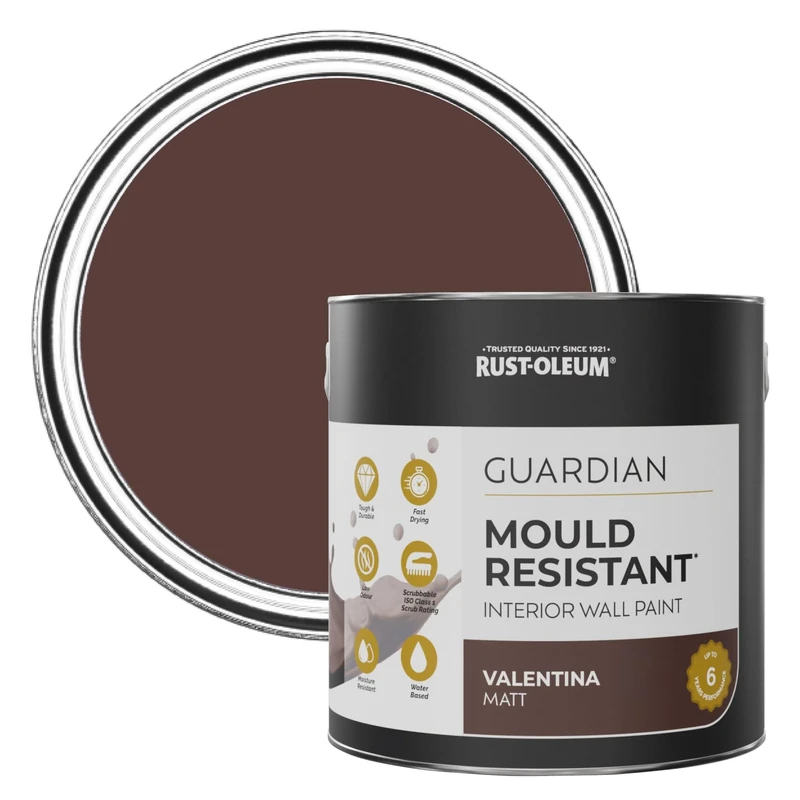 Rust-Oleum Red Guardian Mould Resistant Wall Paint - Valentina 2.5L