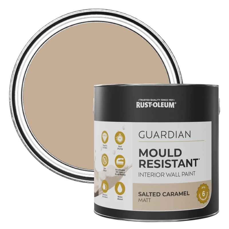 Rust-Oleum Brown Guardian Mould Resistant Wall Paint - Salted Caramel 2.5L