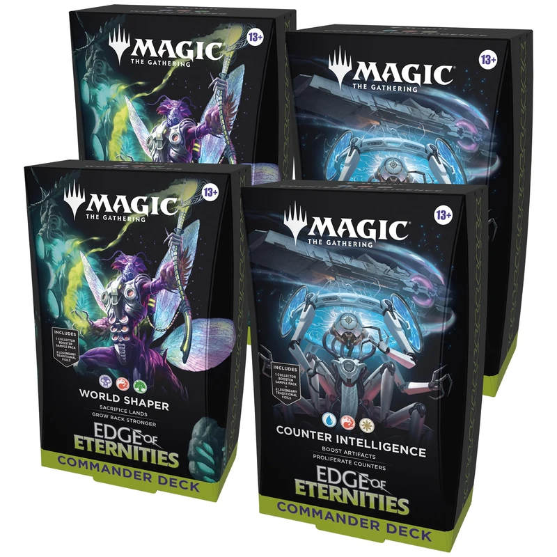 Magic: The Gathering Edge of Eternities Commmander Deck Bundle - 2 of Each Deck (2 World Shaper + 2 Counter Intelligence) - Image 1