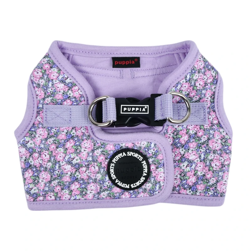 Puppia Kealoha Dog Vest Harness B (Step-in) Fashionable Flower Pattern Spring Summer Harness for Small and Medium Dogs, Violet, Medium - Image 1