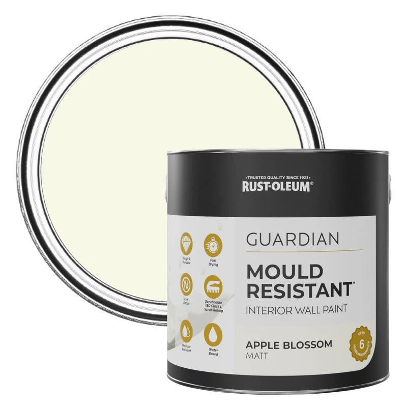 Rust-Oleum Green Guardian Mould Resistant Wall Paint - Apple Blossom 2.5L