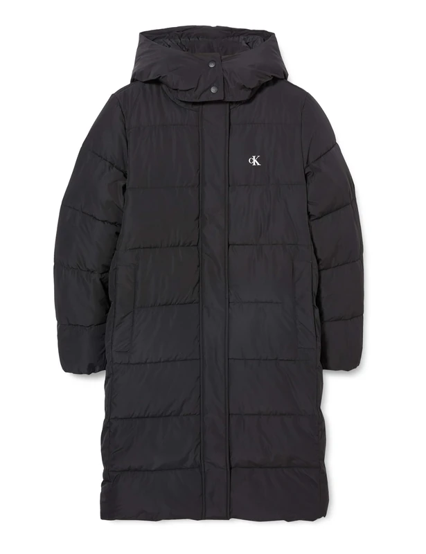 CK JEANS Women's MONOLOGO Non-Down Puffer Jacket - Black XL