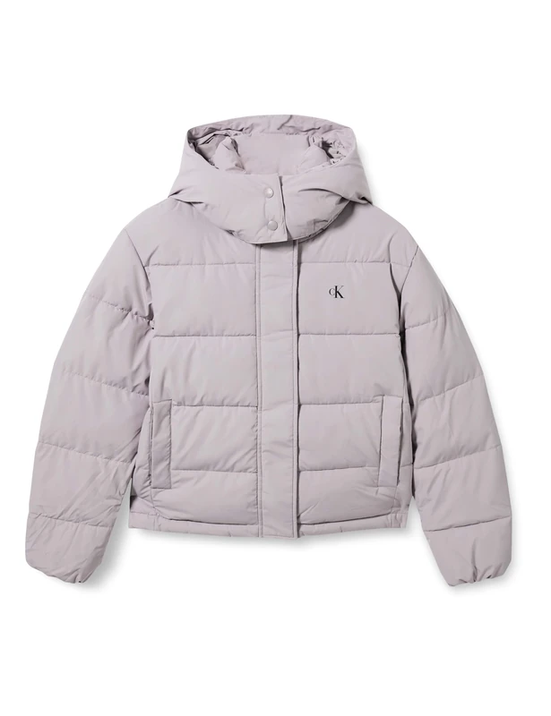CK JEANS Women's MATTE MONOLOGO MW SHORT PUFFER LV047D513G Jackets, Grey, XXS