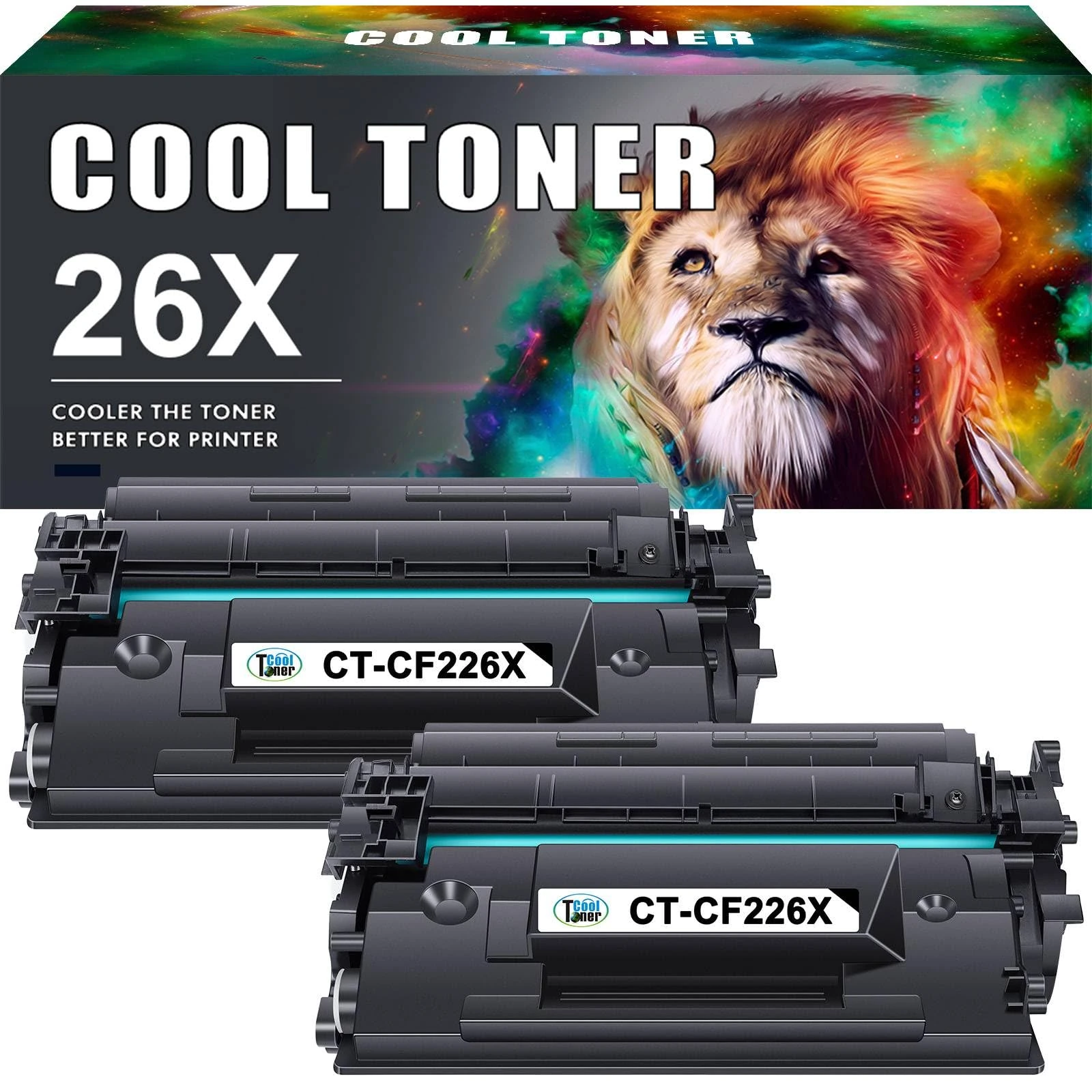 Cool Toner Compatible for HP 26X CF226X 26A CF226A Toner Cartridge LaserJet Pro M402dn M402n M402d M402dw M402 MFP M426dw M426fdw M426fdn M426 - Black, 2-Pack