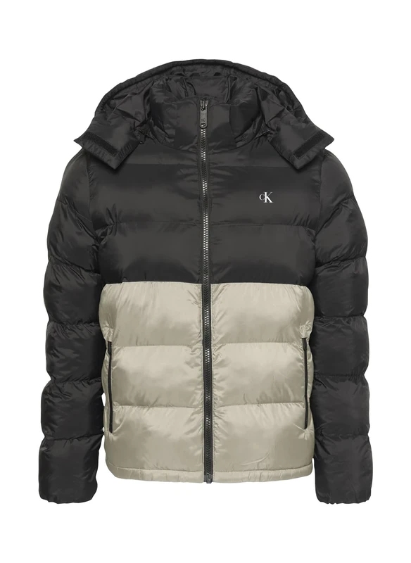 CK JEANS Men's LS Nylon Color BOCK Puffer JKT LV04RD527G Jackets, White (Tofu), XXL