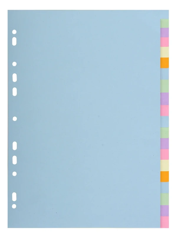 Exacompta - Ref 2620E - 20 Index Index Indexes 170gsm Pastel Card Forever with 20 Neutral Index Tabs - A4 Size - 22.5 x 29.7 cm - Assorted Pastel Colours
