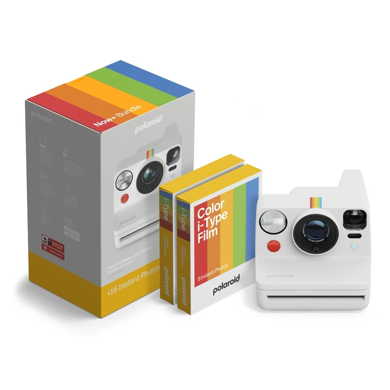 Polaroid - NOW+ Gen3 - Instant Camera Bluetooth Connected - Camera + Color Film Bundle (16 photos) White (6563)