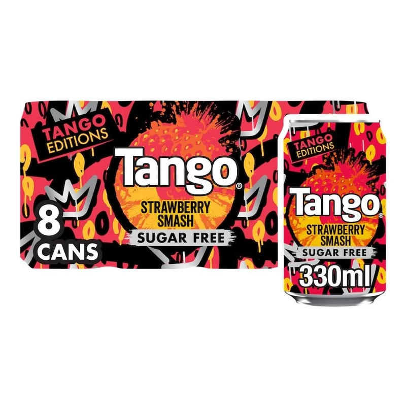 Tango Sugar Free Strawberry Smash 330ml, (Pack of 8)