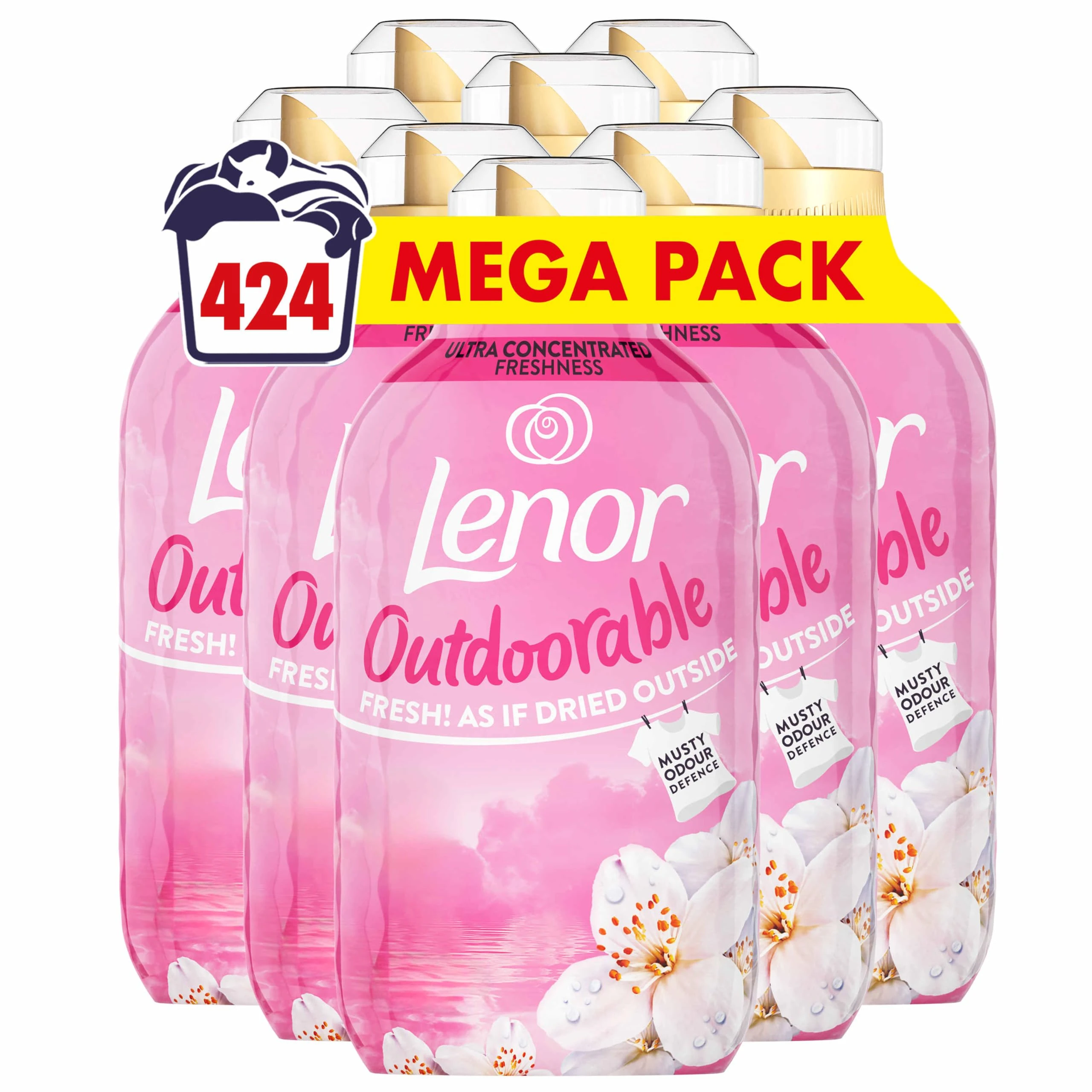 Lenor Outdoorable Fabric Conditioner 424 Washes (8x53), Dreamy Jasmine - Ultra Concentrated Freshness