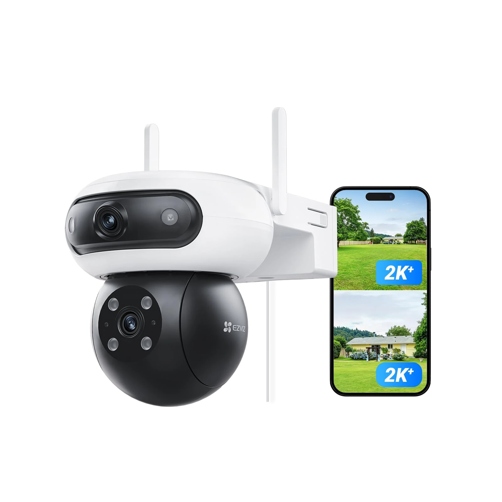 EZVIZ C90 Dual Lens 8MP (4MP+4MP) WiFi Outdoor Security Camera, 360° Surveillance Cameras, CCTV Cameras, Colour Night Vision, AI Person/Vehicle Detection, Two-Way Audio, Alexa, Waterproof