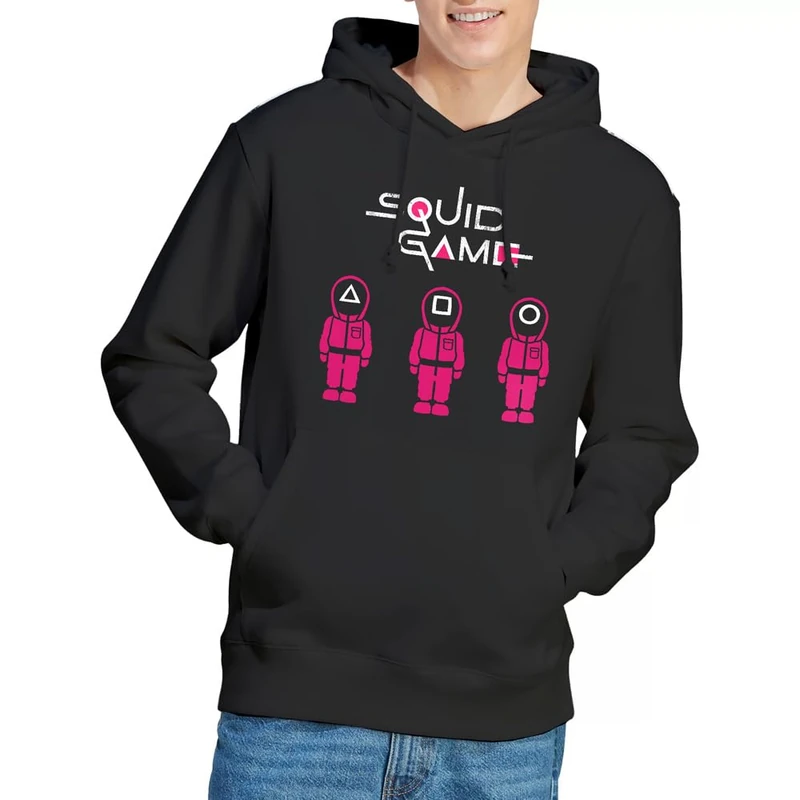 Squid Game Soldiers Unisex Hoodie, Black, Medium