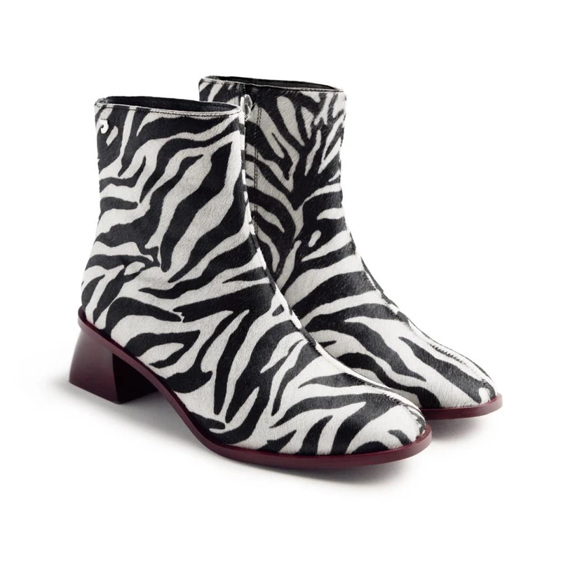 GIOSEPPO Women's Remer Oxford Boot, Zebra, 4 UK