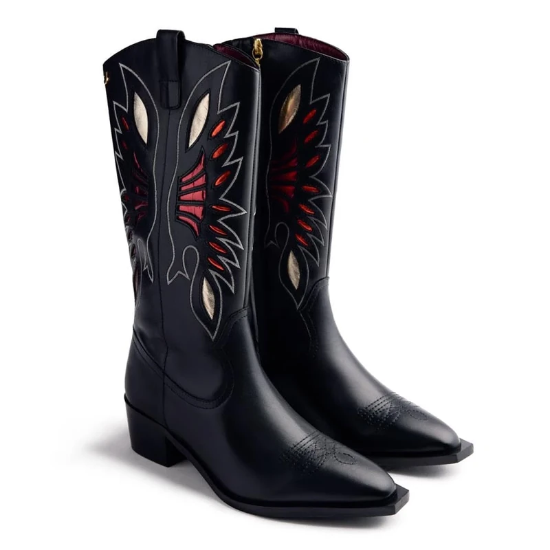 GIOSEPPO Women's Nisswa Oxford Boot, Black/White, 4 UK