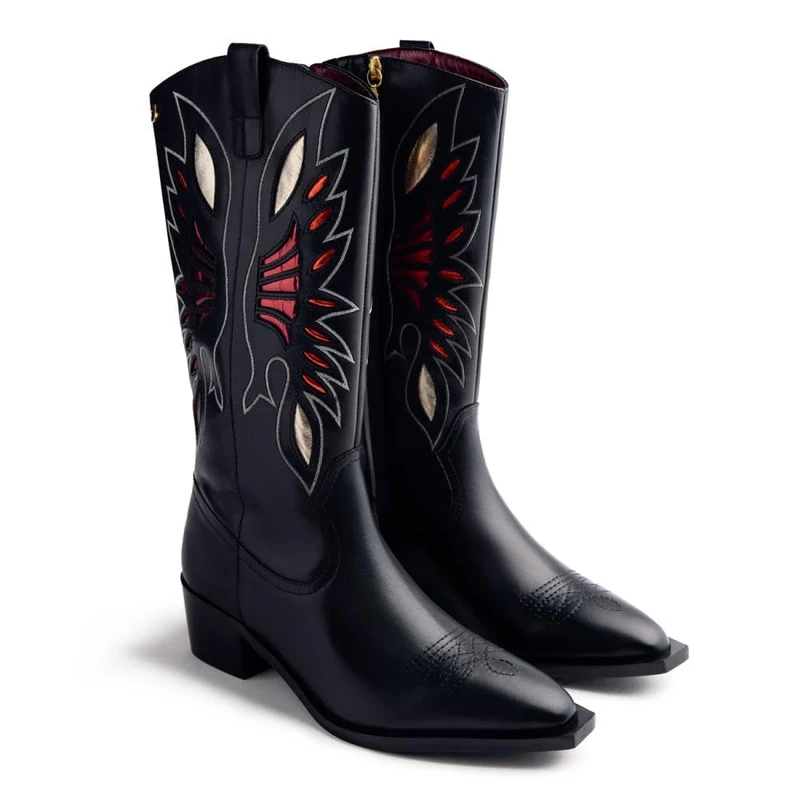 GIOSEPPO Women's Nisswa Oxford Boot, Black/White, 6 UK