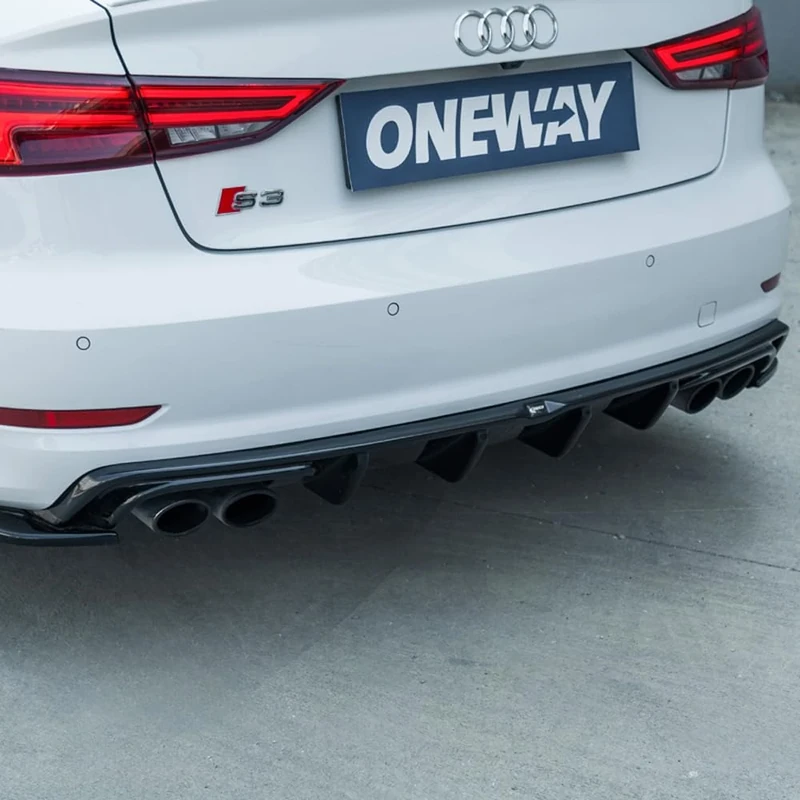 Oneway Rear Diffuser compatible with Audi S3 Sedan 8V 2013-2016 - Gloss black