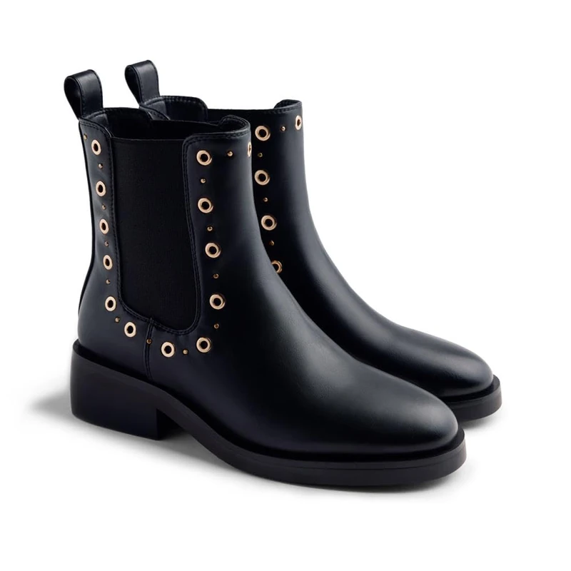 GIOSEPPO Women's Halma Oxford Boot, Black/White, 6 UK