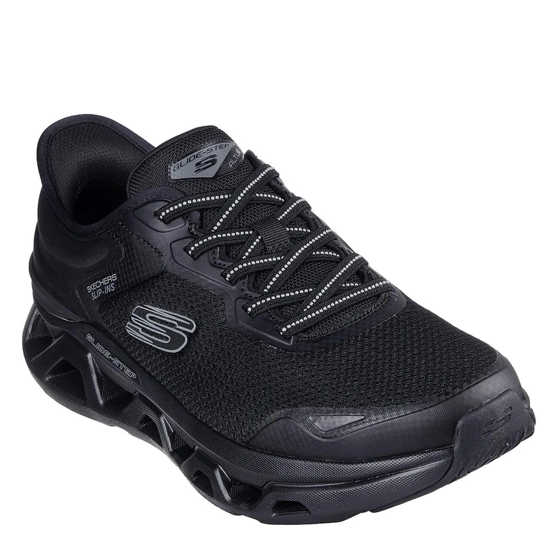Skechers Men's Glide-Step Altus Turn Out Sneaker, Black Mesh/Duraleather, 9.5 UK