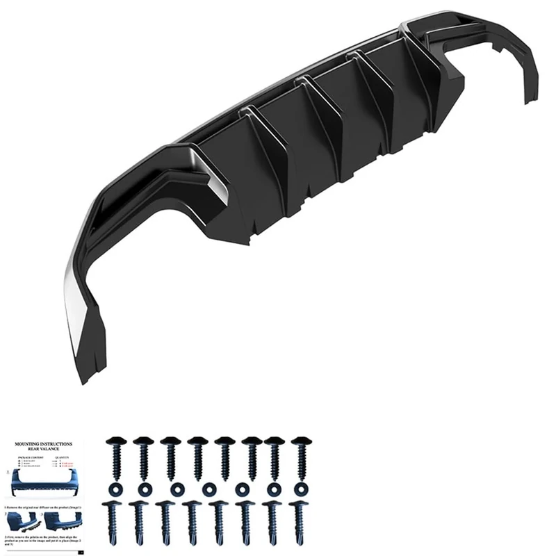 Oneway Rear Diffuser compatible with Audi A3 8Y S-Line/S3 Sedan/Sportback 2020- - Gloss black