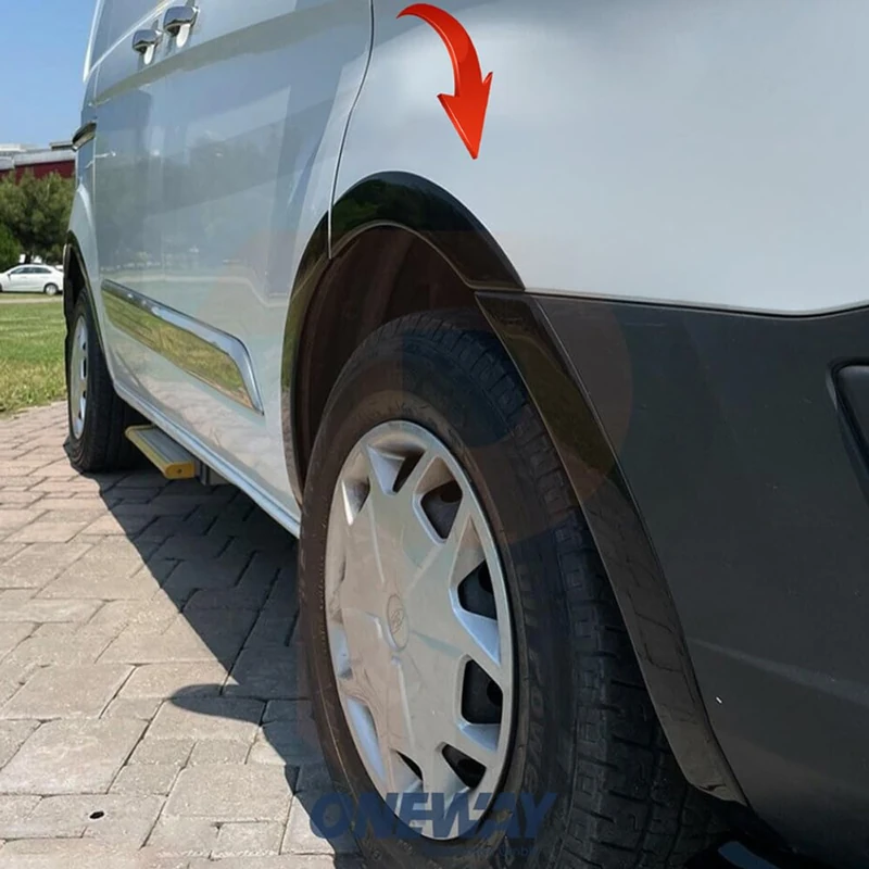 Oneway Set Wheel Arch Trims compatible with Ford Transit Custom MK1 2012-2018 - Gloss black